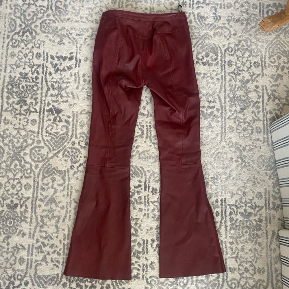 DROMe Burgundy Leather Pants - Picture 5 of 5